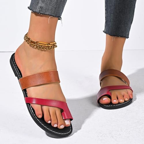 Womens Casual Foot Correction Roman Sandals,Summer Bunion Orthopedic Walking Flip Flops,Comfortable Plantar Fasciitis Slip On Slippers3