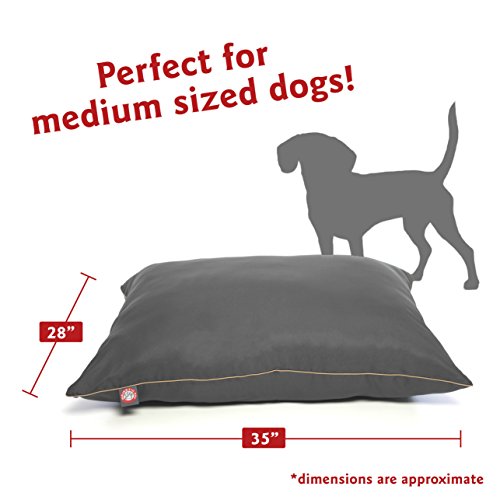 Image of Majestic Pet Rectangle Medium Dog Bed Washable - Non Slip Comfy Pet Bed - Dog Crate Bed Super Value Pillow Dog Bed - Dog Kennel Bed for Sleeping - Dog Bed Medium Breed 35 x 28 Inch - Solid Gray
