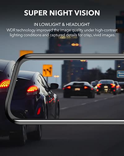 Image of WOLFBOX 2.5K Mirror Dash Cam with WiFi, 10 inch Rear View Mirror Camera, Mirror Dash Cam Front and Rear 1440P Front and Rear Mirror with 1080P Backup Camera, WiFi Dash Cam with Free Card & GPS