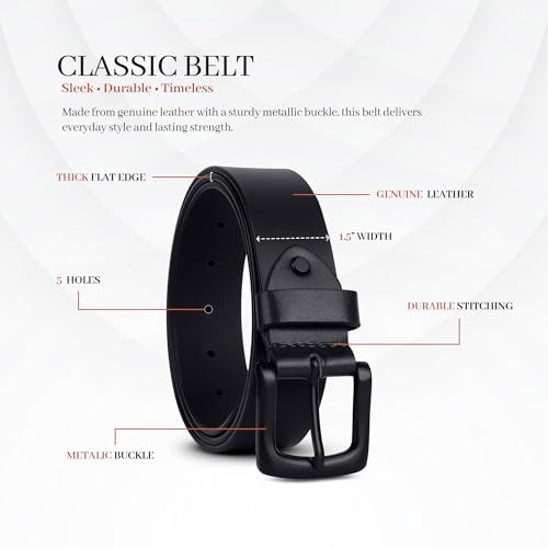 Image of Men Wallet and Belt Combo for Mens Gift - Genuine Leather 4 Card Slots RFID Black Wallets for Man with Belts for Men Leather Original - Birthday, Diwali Gift for Man