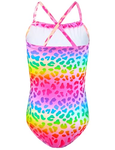 Image of TENVDA Girls Swimsuit Summer Beach Sport Halter Bathing Suits One Piece Swimwear for 2-12 Years Old Kids