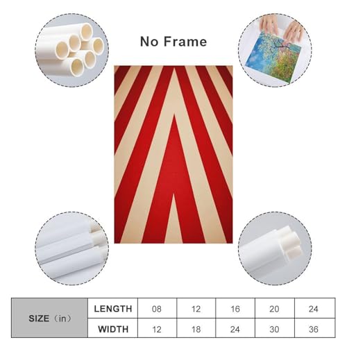 Impression sur toile à rayures rouges et blanches pour déco murale de bureau