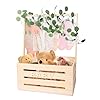 Wooden Baby Shower Crate Closet Baby Basket with Hangers Letters Leaf Eucalyptus Rattan and String Lights Storage Crate Hamper Baby Personailzed Basket for Pregnancy New Parent