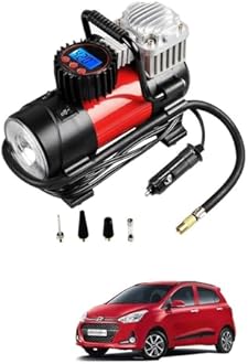 Auto Addict 12V DC Portable Air Compressor Pump, Digital Tire Inflator for Grand i10(2014-2019)