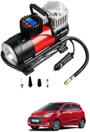 Auto Addict 12V DC Portable Air Compressor Pump, Digital Tire Inflator for Grand i10(2014-2019)