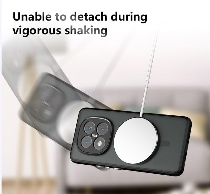 Compatible with Xiaomi Redmi Note 14 Pro+ 5G Case Cover,Compatible with MagSafe,Compatible with Xiaomi Redmi Note 14 Pro Plus 5G Built-in Magnetic Anti-Shock Cell Phone Case Black - Image 8