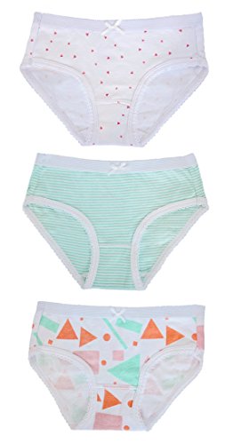 Feathers Girls Mod Print Tagless Briefs Underwear Super Soft Panties 3-Pack3