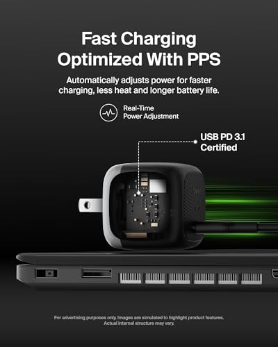 Belkin USB C Charger Block 65W, Super Fast Charging Block, Type C Wall Charger - Apple iPhone 17, Air, Pro, Galaxy S26, Google Pixel 10, MacBook, AirPods, Chromebook, Nintendo Switch 2 & More - Black - Image 6