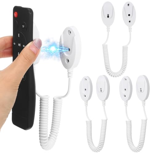 Image of UKCOCO Remote Control Holder 4-Pack - 39 in Retractable Tether, Adhesive Wall Mount Anti-Loss Cord for TV, Fan, AC Remotes, Keeps Controllers Secure for Home, Bed, Couch