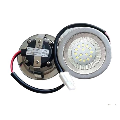 ruehalf Bombilla de ventilación de 2 Piezas de 12 V/CC, 220 V/CA, 1,5 W, Orificio de Corte de 55 mm, luz LED for Campana extractora(12V DC White)
