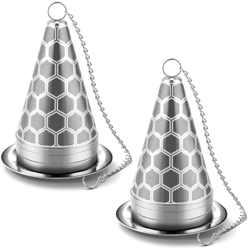 2 Pack Tea Infuser for Loose Leaf Tea 304 Stainless Steel Cone Tea Strainer