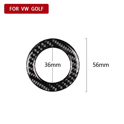 Yorten Logotipo do volante em fibra de carbono estilo carro compatível com 2011-2016 Volkswagen golf