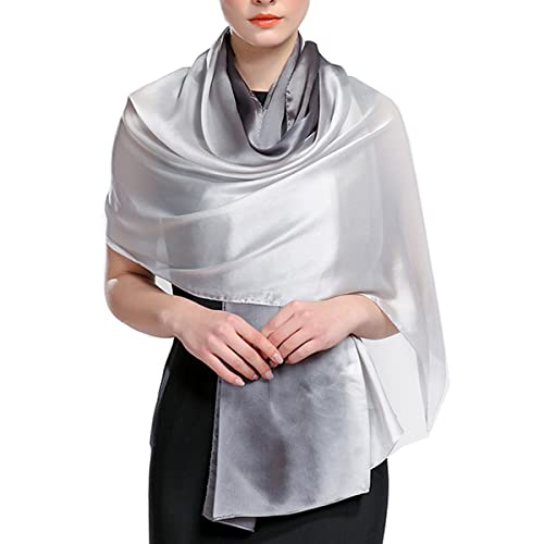 K-Elewon Women Scarf Silk Scarf Gradient Colors Scarves Headscarf Fashion Scarves Long Lightweight Shawls for Women H122