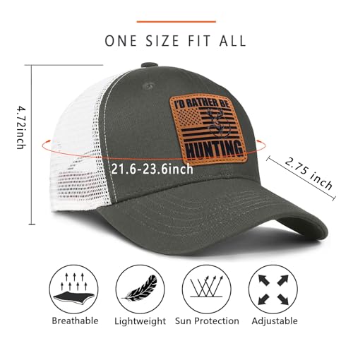 Image of Mens Hat Snapback Trucker Hats Outdoor Gifts for Men Dad Husband Father's Day Leather Pattern Baseball Cap