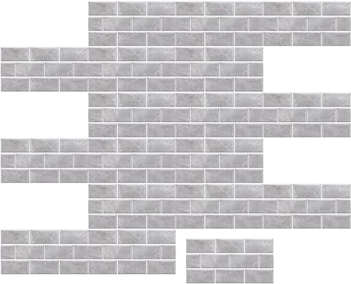 Decoroom Stickers Muraux Cuisine 15X30cm (24 pcs) Gris Stickers Carrelage Imperméable PVC Autocollants Carreaux Carrelage Adhesif Mural Autocollant pour Salle de Bains Cuisine – vue 8