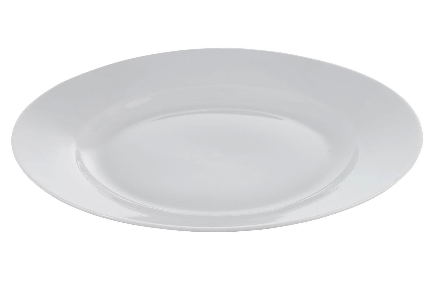 Speiseteller Flachteller Essteller - Porzellan - Weiß - Gemustert - Ø 27 cm - 12er Set