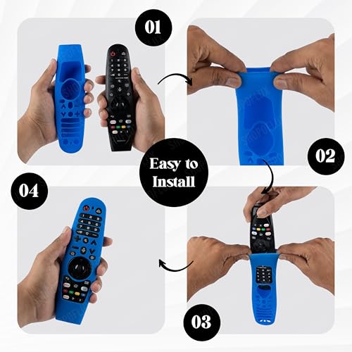 Image of Shopoflux Silicone Full Wrap Case Compatible with LG Magic Remote with Lanyard [Remote Not Included] (Blue)