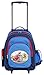 Produktbild Aminata Kids  Kinder-Reise-Trolley Feuerwehr-Motiv - Jungen Kinder-Reise-Koffer in Handgepäck Größe 45x43x19-cm, mit 2 Rollen, höhenverstellbarer Griff, 5 Fächer, Reißverschluss, blau, rot