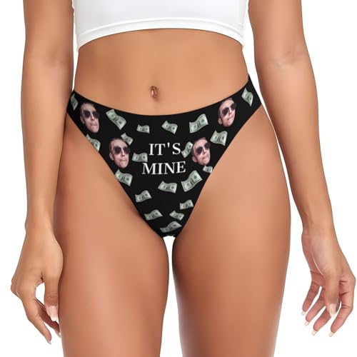 Nirusetty Custom Woman Thong,Personalized Briefs Add Your Photo Face Text Underpants for Wife Girlfriend Her lovers Panties Gifts