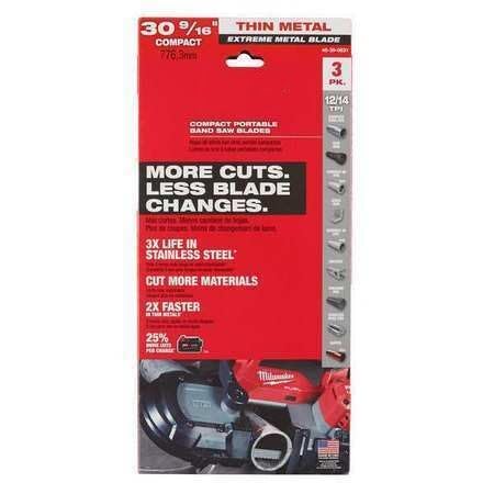 for Milwaukee 48-39-0631 30-9/16 12/14 TPI Compact Extreme Thick Metal Band Saw-3PK