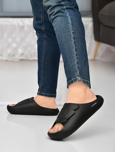 Image of HEALTH FIT Extra Soft Premium Classic Cushion Sliders /Slippers with Cushion FootBed for Adult & Comfortable Light Weight Anti-SkidWaterproof Stylish Flip Flops for Men's HF152