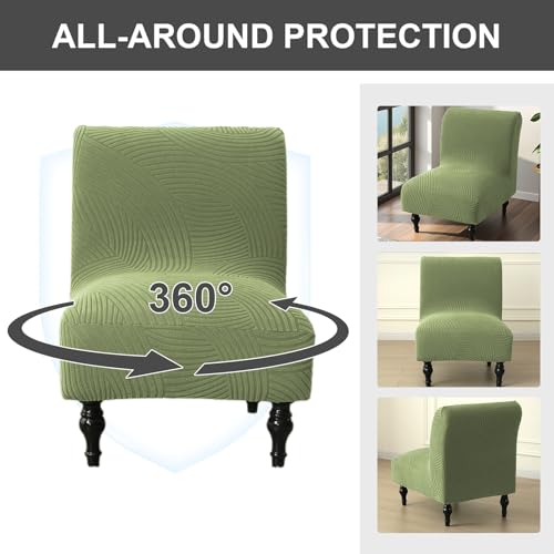 Image of Eco-Ancheng Armless Chair Slipcover Removable Armless Accent Chairs Covers Washable Armless Slipper Chair Slipcover Printed Armless Chair Furniture Protector Covers for Living Dining Room Hotel,22