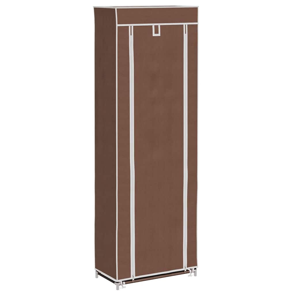 Zapatero de 8 capas, color marrón, 57 x 29 x 162 cm, con cubierta de tela no tejida, ahorra espacio, apilable, para pasillo, pasillo, dormitorio y entrada, organizador de zapatos