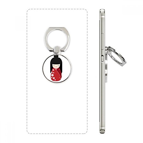 Anneau support smartphone motif kimono rouge et sakura japonais universel