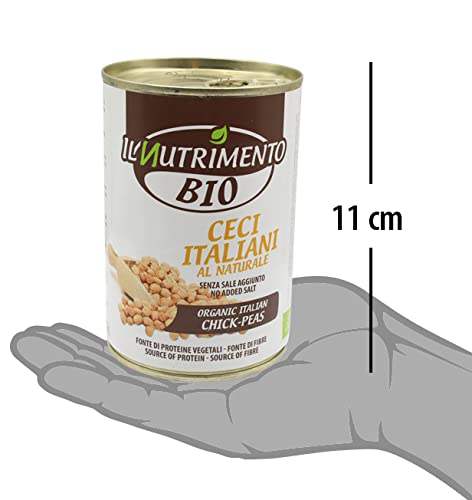 IL NUTRIMENTO Bio-Kichererbsen – Reich an Ballaststoffen und Proteinen – Natürliche Kichererbsen – 12er-Packung (12 x 400 g)