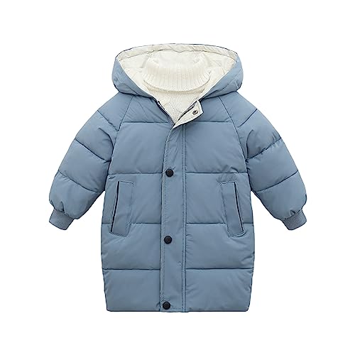 Toddler Kids Girls Boys Down Jacket Long Warm Winter Outerwear Baby Hooded Puffer Padded Quilted Snow Coats