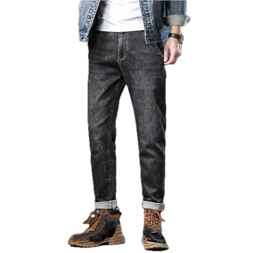 Jeans Pants Trousers Denim Spring and Autumn Stretch Embroidered Label Men's Slim Fit Small Classic