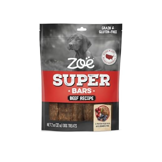 Zoe Super Bars Beef Recipe Dog Treats - Protein Packed Snacks with Berries and Flax Grain Gluten Free 32 oz Bag Big of Made The Finest Ingredients, 2 Pound (Pack 1)