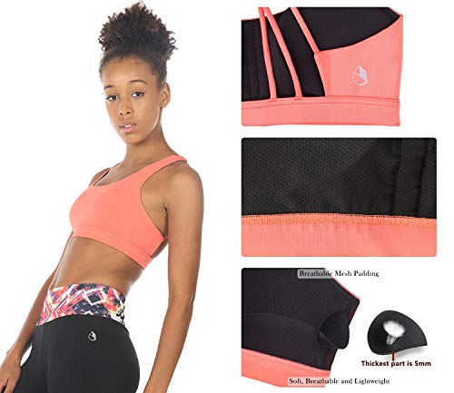 Image of icyzone Women's Padded Strappy Workout Running Sports Bras Medium Impact