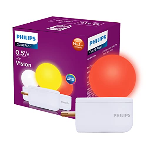 Philips 0.5W LED Red Bulb, Pack of 1 (Joy Vision, Prong)