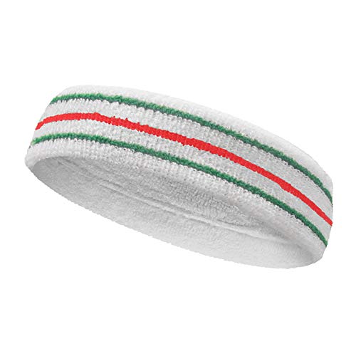 Image of COUVER Tennis Headband - Cotton Terry Cloth Sweatband for Men & Women - High Absorbency Athletic Hairband for Gym, Basketball & Running - 1 Piece