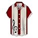 Deals+of The Day+Clearance Men's Fashion Polo Top Short Sleeve Button Front Stretch Loose Fit Casual Shirt Lightweight Club Nights Casual Top Big and Tall B-red