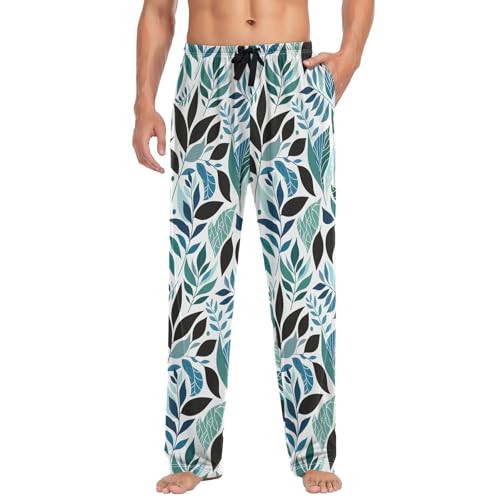 Leaves Men's Pajama Pants Soft Lounge Lightweight with Drawstring and Pockets3