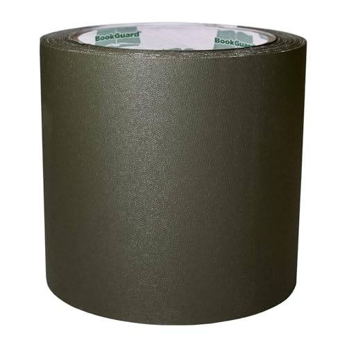 BookGuard 4 inch Premium Bookbinding Repair Cloth Tape, 15 Yard Roll, Olive