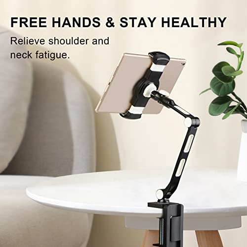Suptek Aluminum Alloy Cell Phone Desk Mount 360° Tablet Stand And Holders Adjustable For Ipad, Iphone, Samsung, Asus And More 4.7-11 Inch Devices, Good For Bed, Kitchen, Office (Yf208B) #TOP2