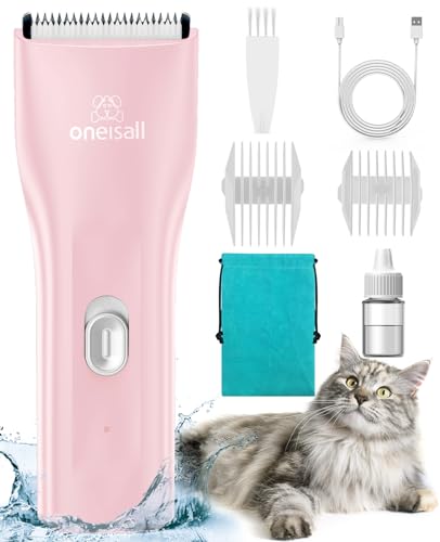 oneisall Waterproof Cordless Cat Trimmer