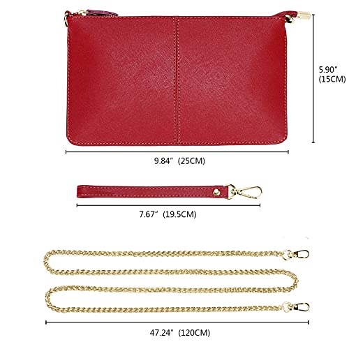 Image of Uromee Wristlet Wallet Clutch Purses for Women Genuine Leather Crossbody Bag Handbag with Detachable Shoulder Chain