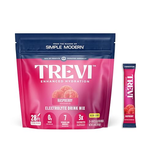 TREVI Everyday Sugar Free Electrolytes Powder Packets Raspberry 28-Count