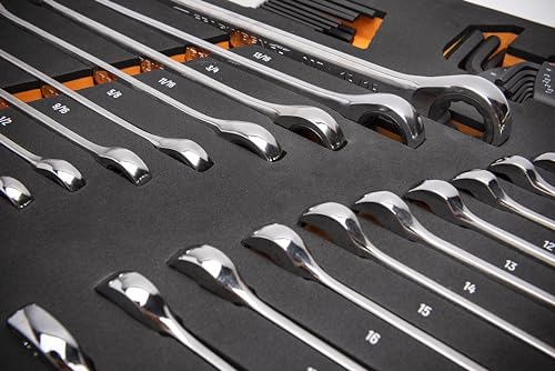 Image of GEARWRENCH 44 Piece 90-Tooth SAE /Metric Ratcheting Wrench and Hex Key Set - 86528