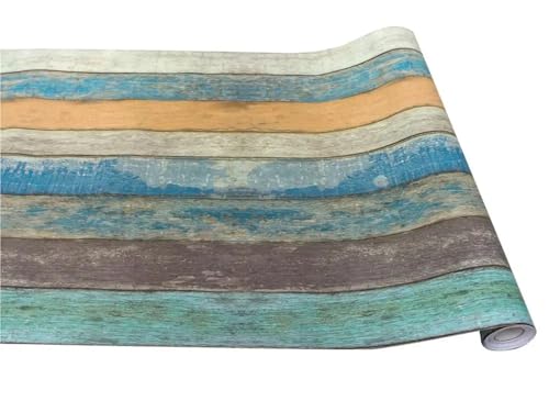 KHASCBNF Papel pintado autoadhesivo de vetas de madera de 1/3/6 m, diseño de rayas de vinilo, retro, nostálgico, para sala de estar, decoración del hogar para pared (3 x 45 cm)