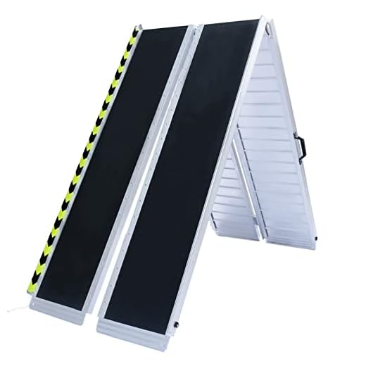 Non-Skid Aluminum Suitcase Portable Folding Wheelchair Ramp, Threshold Ramp with a Slip-Resistant Surface, Handicap Ramp for Home, Steps, Stairs, Doorways (Singlefold, 10 Foot)