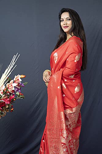 SGF11 red kanjivaram silk saree in soft silk – image 5