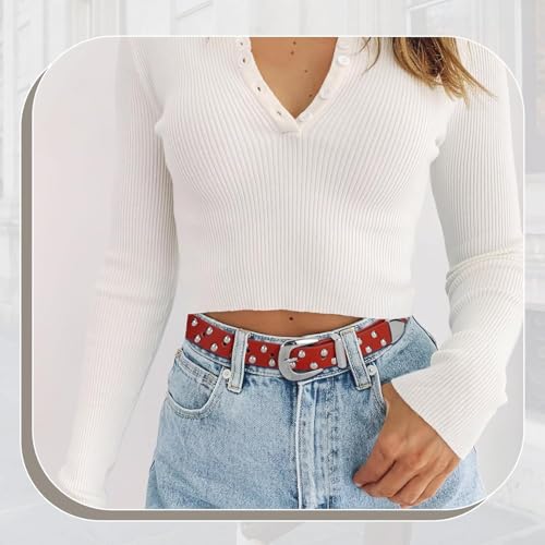 Women's Punk Studded Genuine Leather Belt Fashion Waist Belt for Jeans2