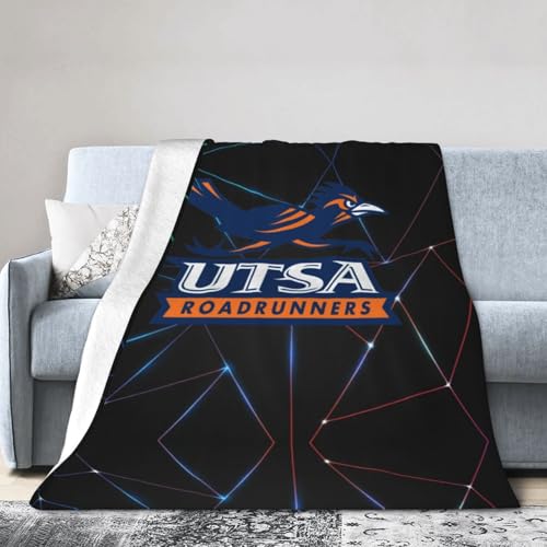 UTSA Roadrunners Fleece Blanket, Very Soft Microfiber Flannel Blanket for Couch Warm and Cozy for All Seasons