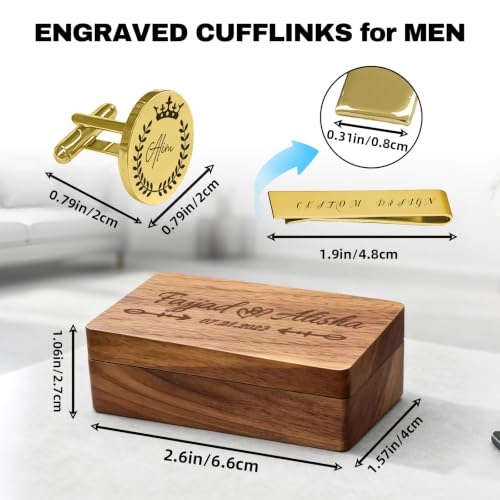 Gemelos personalizados con monograma para hombre miniatura 3
