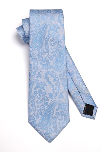 Image of HISDERN Ties for Men Paisley Floral Tie Handkerchief Classic Woven Business Formal Necktie and Pocket Square Set Wedding